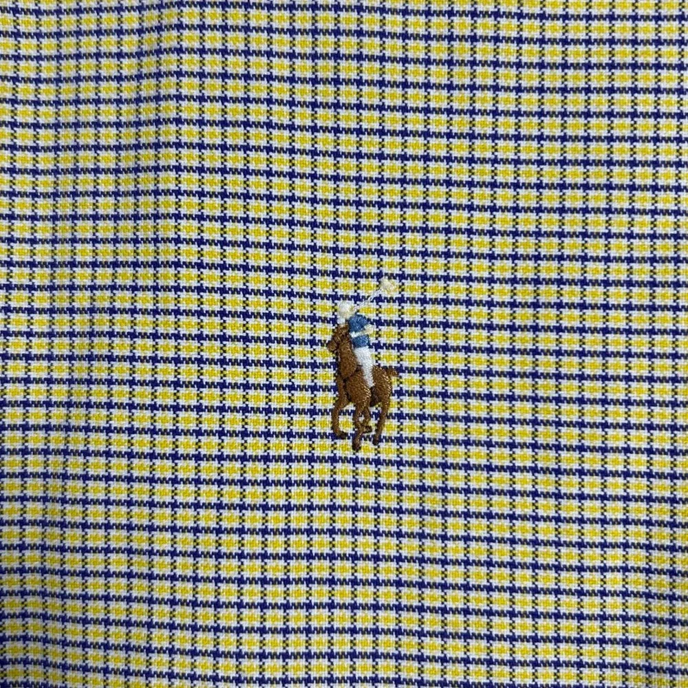 Polo Ralph Lauren Button Down Mens XL Yellow Check Blake Cotton Flesh Pony